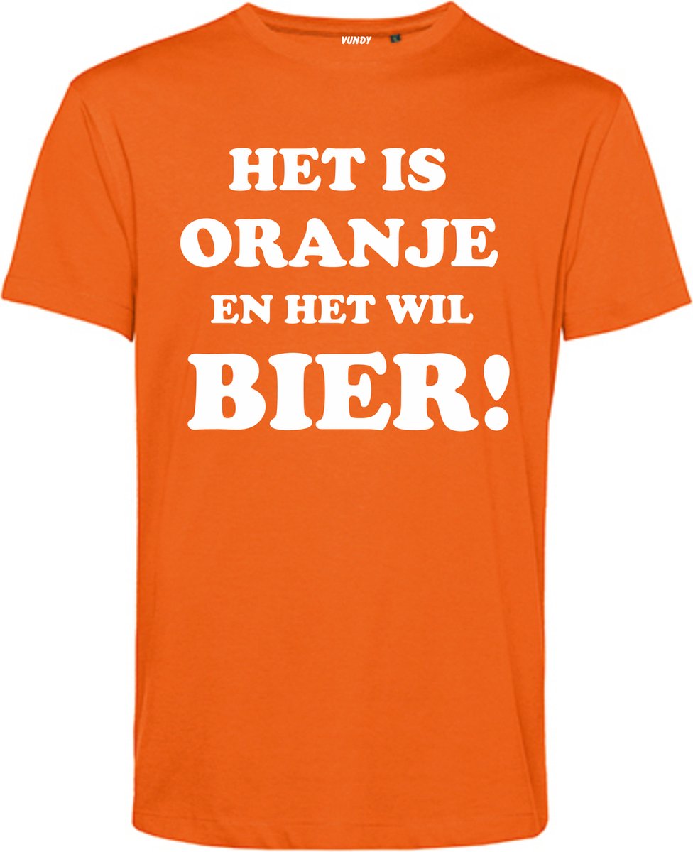 T-shirt Het is Oranje en het wil Bier | Koningsdag kleding | oranje t-shirt | Oranje | maat M